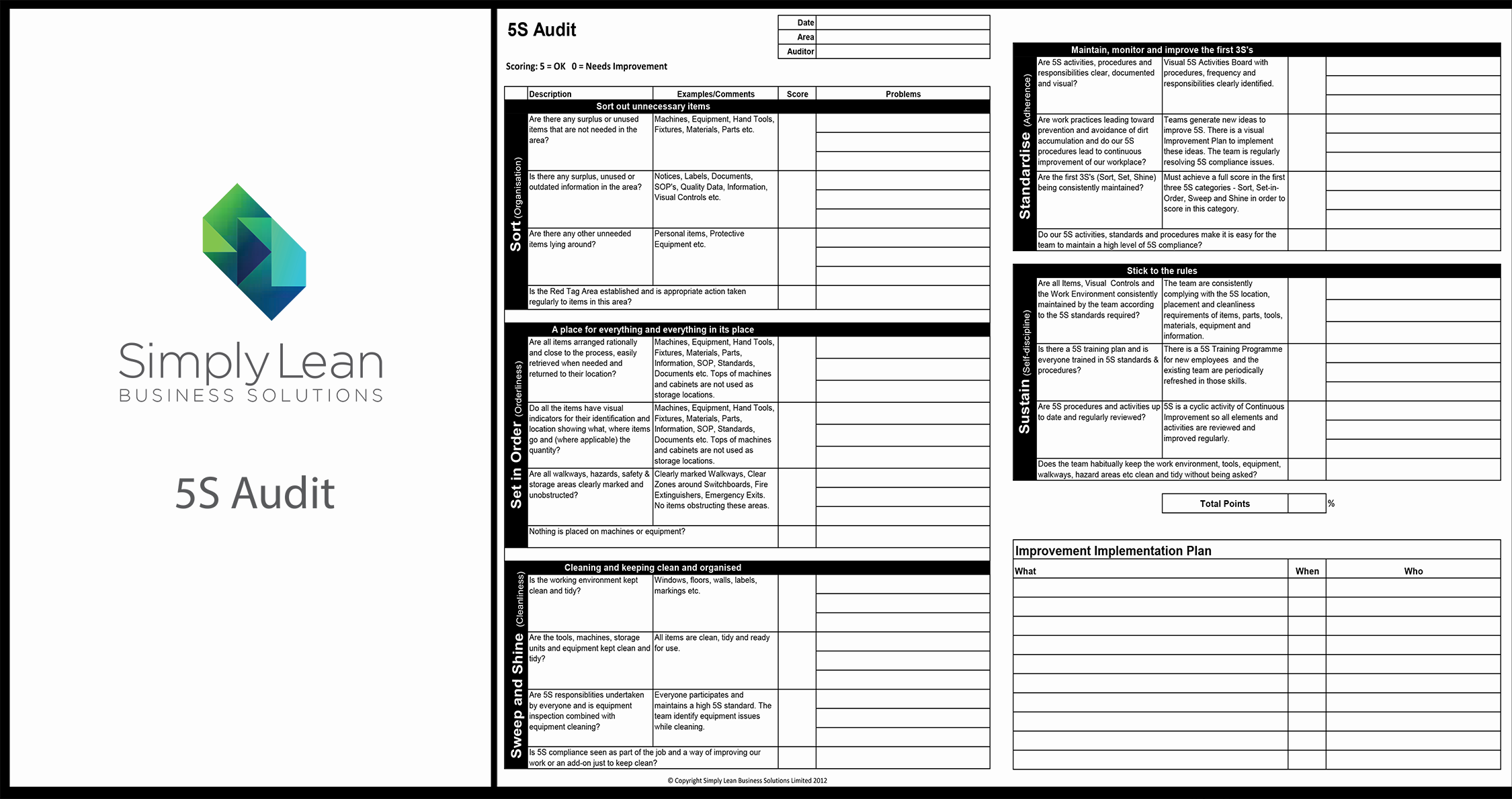 5S Audit Book